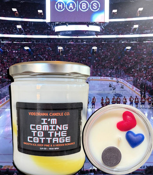 I'm Coming to the Cottage Heated Rivalry candle — enemies to lovers gift for hockey romance readers — Videorama Candle Co.